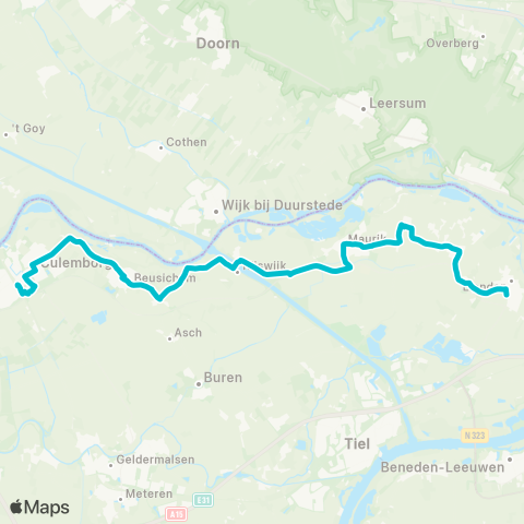 Arriva Lienden / Eck en Wiel - Culemborg map