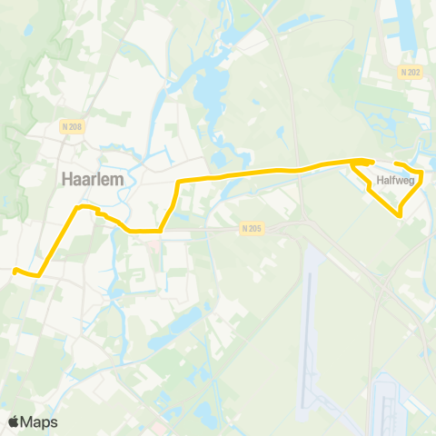 Connexxion Zwanenburg Kinheim - Aerdenhout Boekenroodeweg map