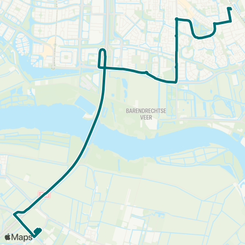 Connexxion pendel C Heinenoord-Barendrecht map