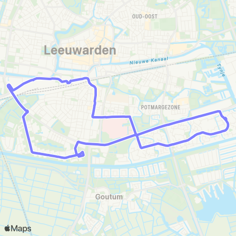 Arriva Busstation via Aldlân / Nijlân - Busstation map