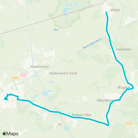 Arriva Weert via Roggel - Meijel map