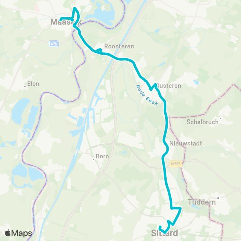 Arriva Sittard via Susteren - Maaseik map