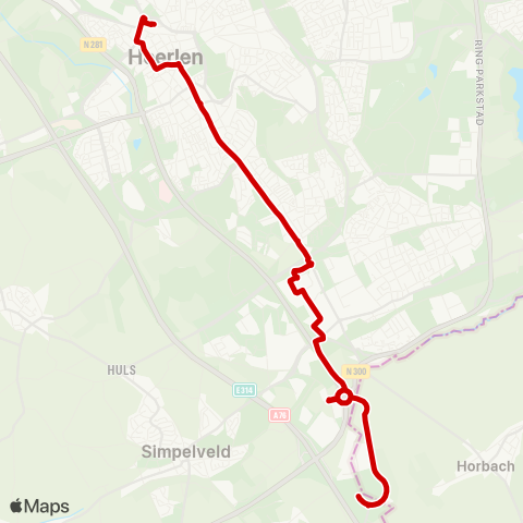 Arriva Heerlen via Parkstad Stadion - Avantis map