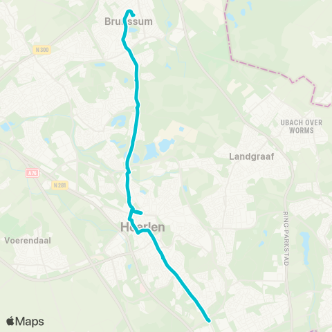 Arriva Brunssum via Heerlen - Parkstad Stadion map