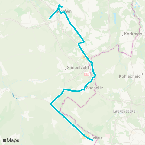 Arriva Heerlen via Parkstad Stadion - Vaals map