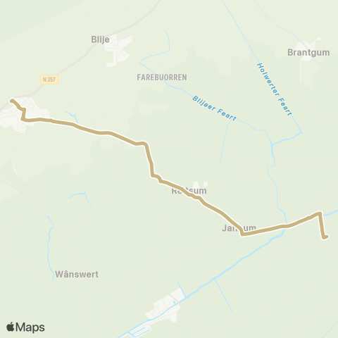 Arriva Sibrandahûs - Ferwert, Prov. weg map