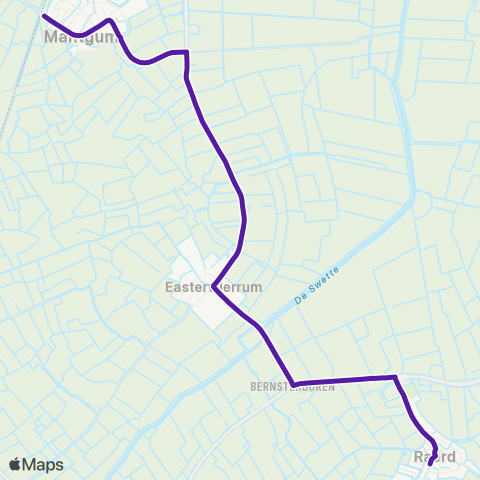 Arriva Raerd, Selânswei - Mantgum, Station map