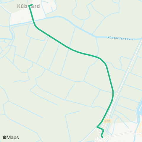 Arriva Kûbaard, Tsjerkebuorren - Wommels, Provinciale weg map