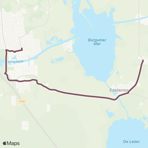 Arriva Heechsân - Burgum, Kwekerstrjitte map