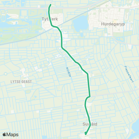 Arriva Suwâld - Swarteweisein map