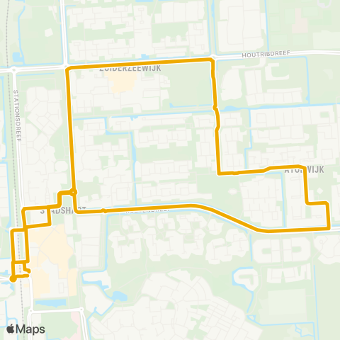 EBS Station Centrum via Atolwijk - Station Centrum map