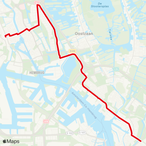 R-net Amsterdam Noorderpark - Zaandam map