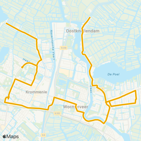 EBS Krommeniedijk via Wormerveer - Oostknollendam map