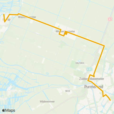 EBS Purmerend via Middenbeemster - De Rijp map