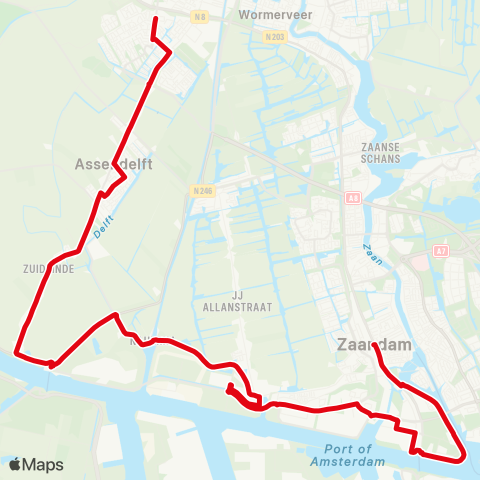 R-net Assendelft - Zaandam map