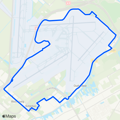 Connexxion Cirkellijn Schiphol Knooppunt Schiphol Noord map