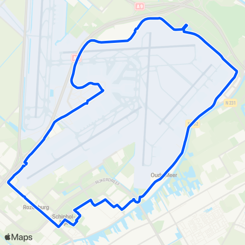 Connexxion Cirkellijn Schiphol P30 Parkeerterrein map