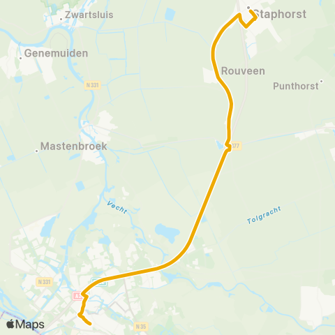 EBS Staphorst - Zwolle map