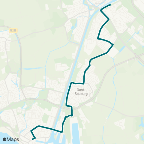 Connexxion Middelburg - Oost-Souburg - Vlissingen map
