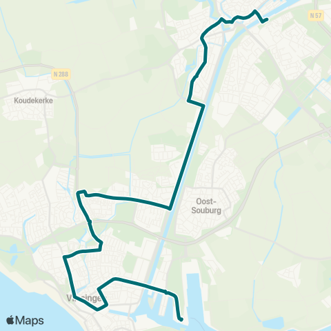 Connexxion Middelburg - West-Souburg - Vlissingen map
