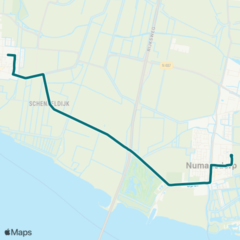 Connexxion Zuid-Beijerland - Numansdorp map