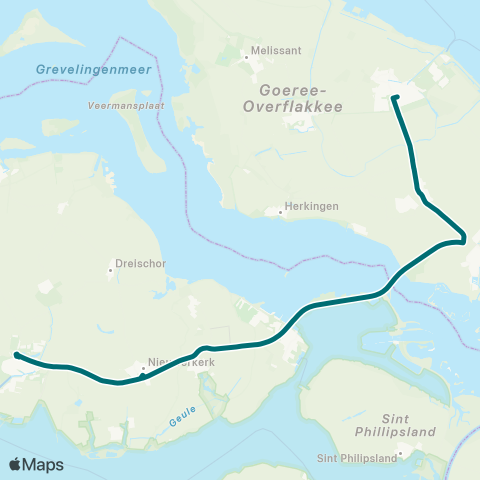 Connexxion Middelharnis - Zierikzee map