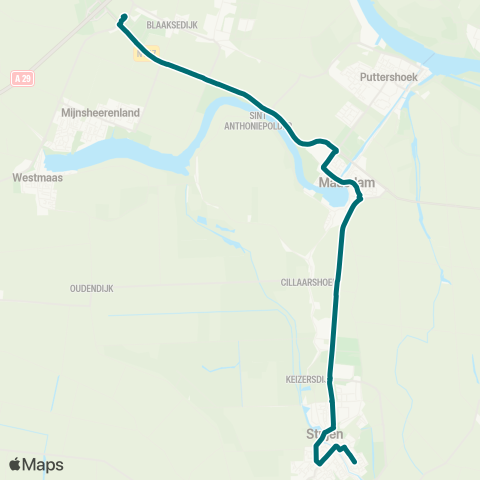 Connexxion Strijen - Heinenoord map