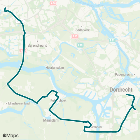 Connexxion Dordrecht - Rotterdam map