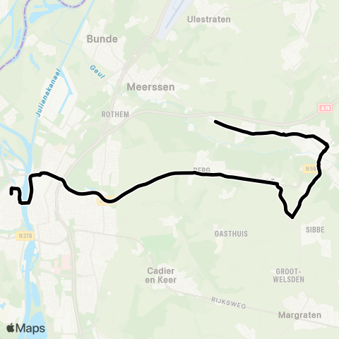 Arriva Boschstraat - Valkenburg (Borrelbus) map