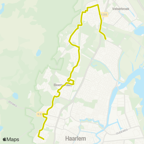 Connexxion Buurtbus: Vijver - Delftplein / Spaarne Gasthuis map