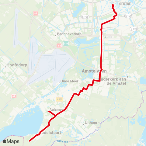 R-net Kudelstaart / Aalsmeer - Amsterdam Elandsgracht map