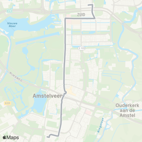 Connexxion Amstelveen Poortwachter - Amsterdam Station Zuid map