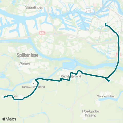 Connexxion Goudswaard Dorp - Rotterdam Zuidplein map