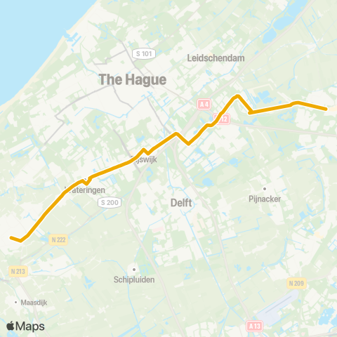 EBS Zoetermeer via Rijswijk - Naaldwijk map