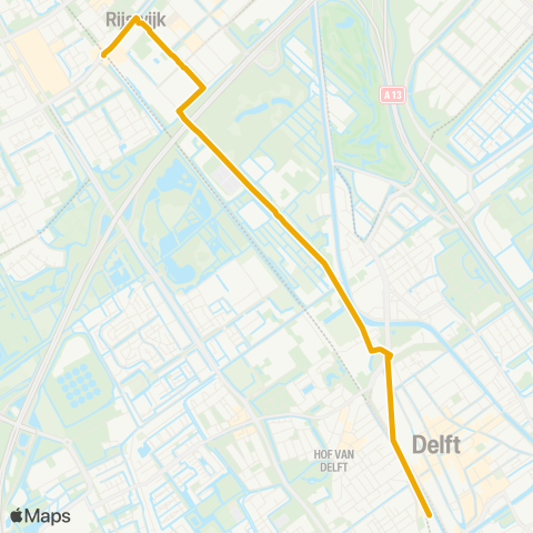 EBS Rijswijk via 't Haantje - Delft map