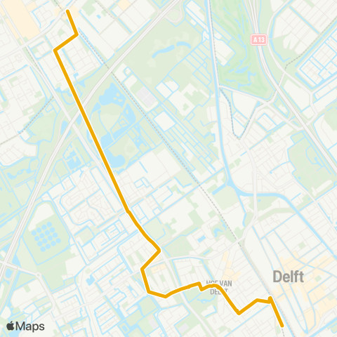 EBS Station Delft - via Kuyperswijk - Rijswijk map