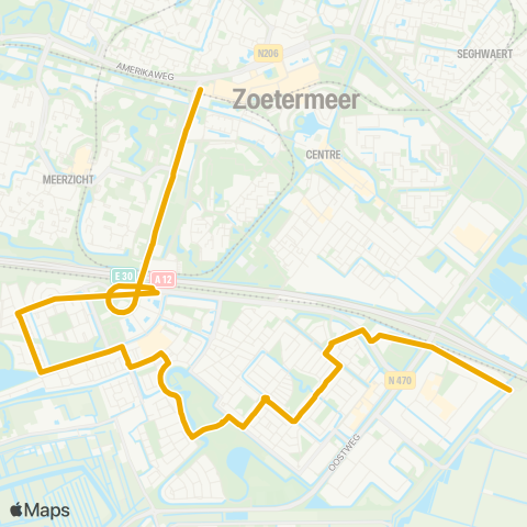 EBS Centrum West via Rokkeveen - Station Lansingerland map