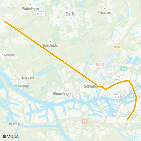 EBS Rotterdam via Schiedam - Honselersdijk map