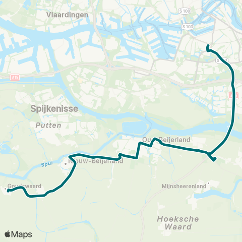 Connexxion Goudswaard - Rotterdam Zuidplein map