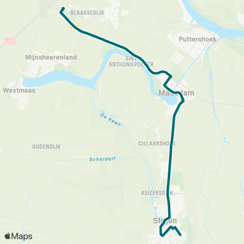 Connexxion Strijen - Heinenoord Busstation map