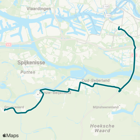 Connexxion Goudswaard - Rotterdam Zuidplein map