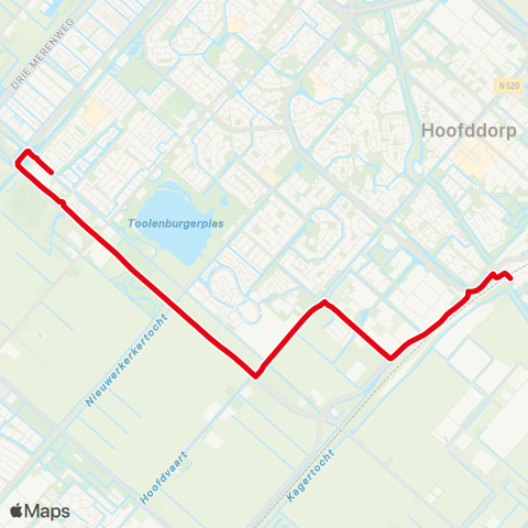 R-net Hoofddorp: Station - Hoofddorp SKWA map