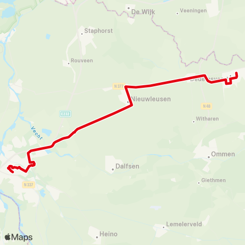 R-net Dedemsvaart - Zwolle map