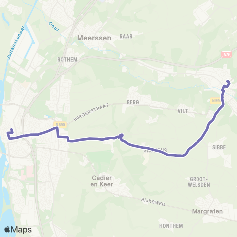 Arriva Maastricht via Bemelen - Valkenburg map