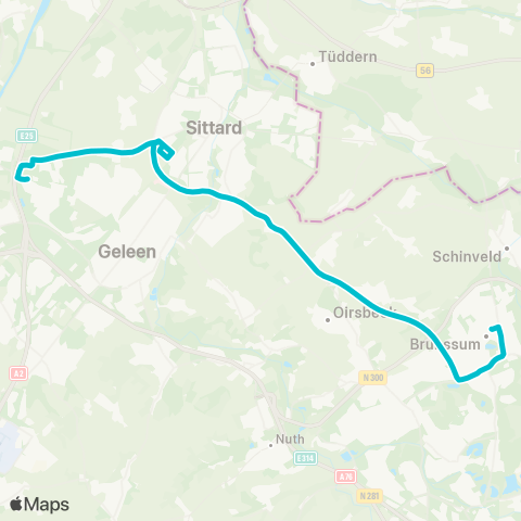 Arriva Brunssum via Sportzone - Chemelot map