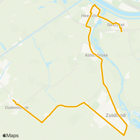 EBS Oudenhoorn via Abbenbroek - Geervliet map