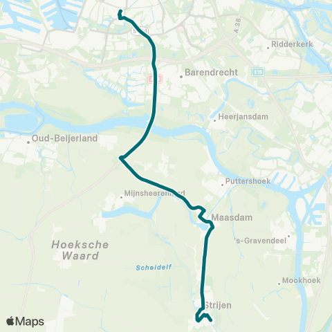 Connexxion Strijen - Rotterdam Zuidplein map