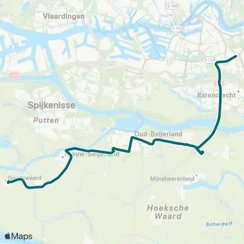 Connexxion Goudswaard - Rotterdam Lombardijen map