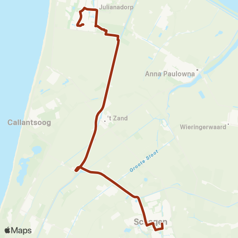 Connexxion Julianadorp Dorperweerth - Schagen Station map