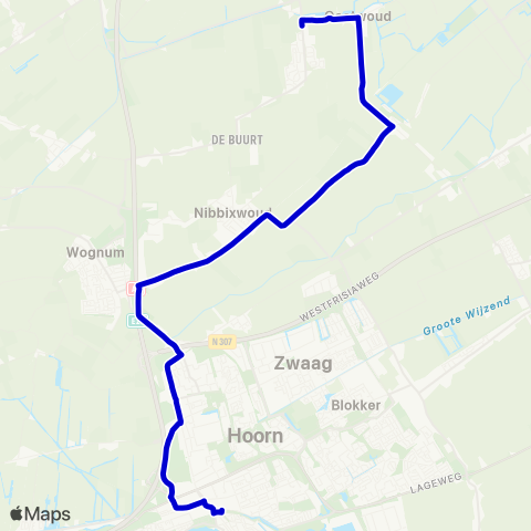 Connexxion Midwoud Oostwouder Dorpsstraat - Hoorn Station map